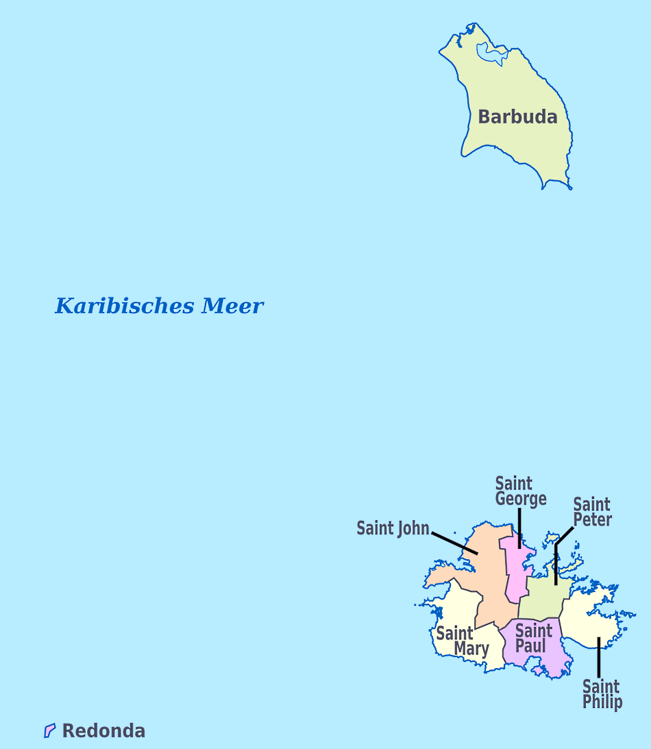 Karte von Antigua und Barbuda