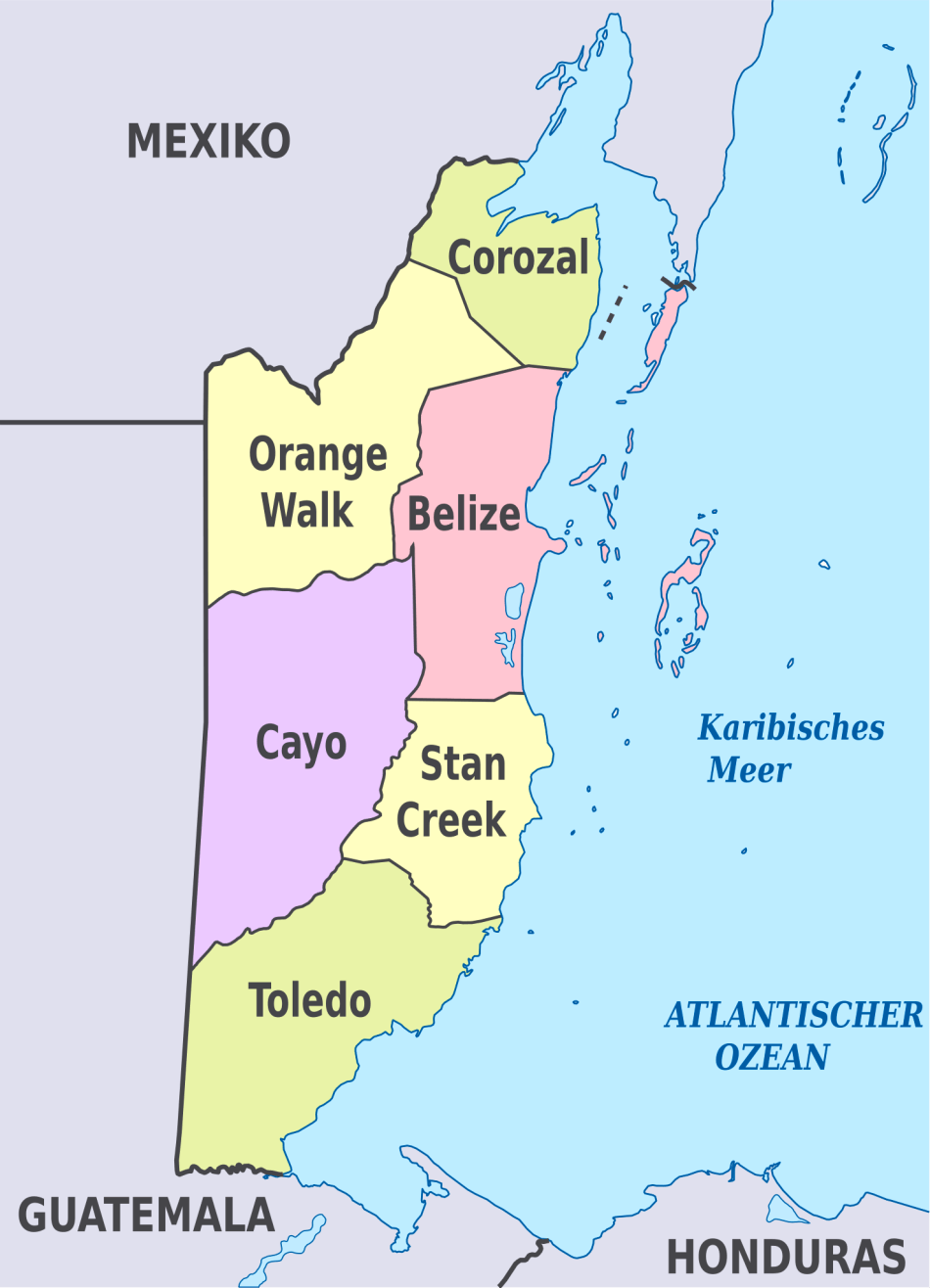 Karte von Belize