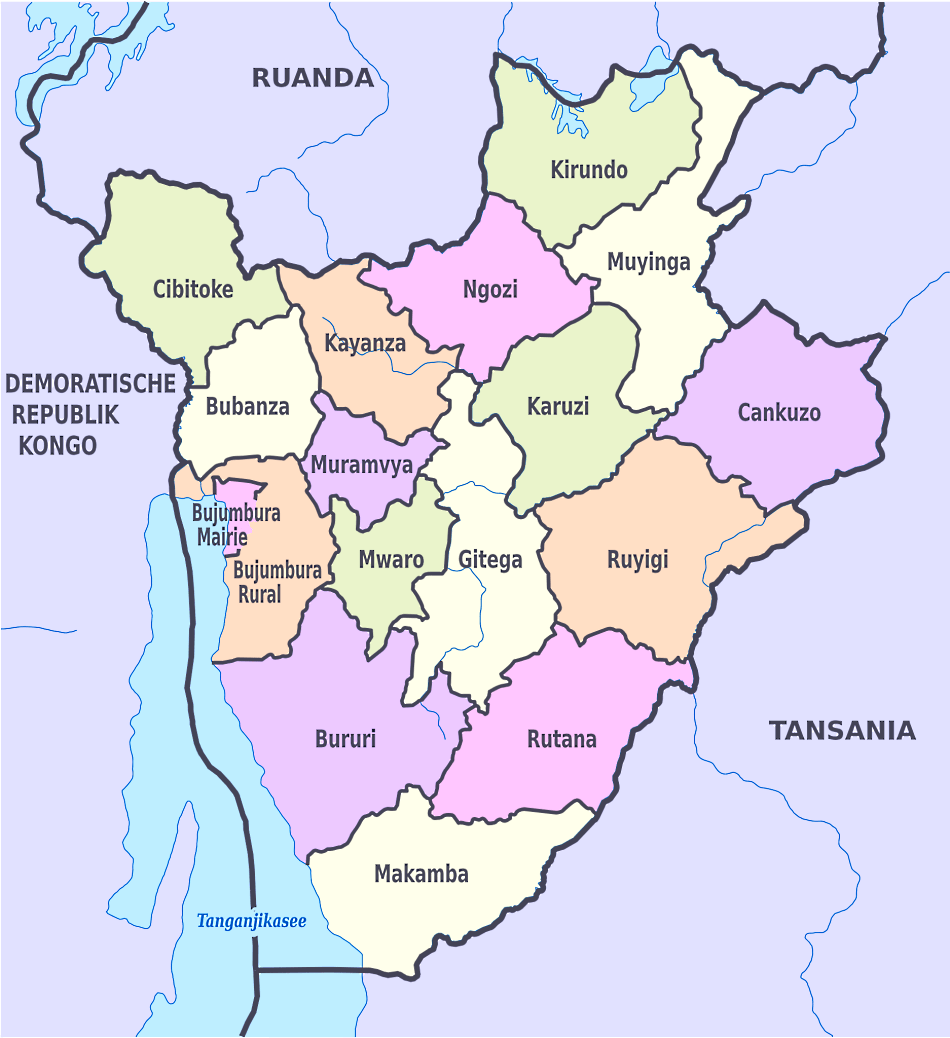 Karte von Burundi