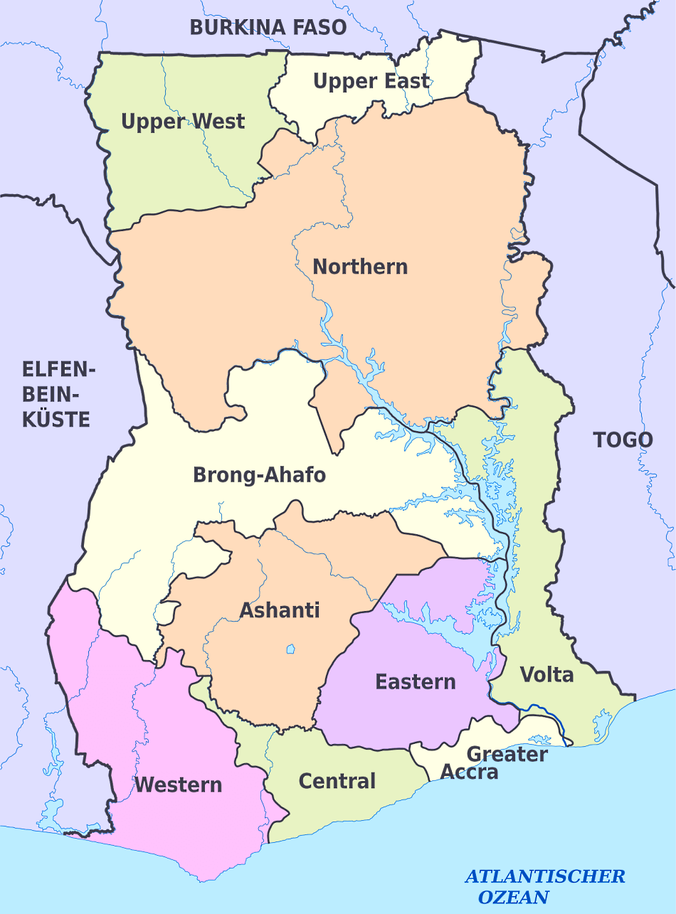Karte von Ghana