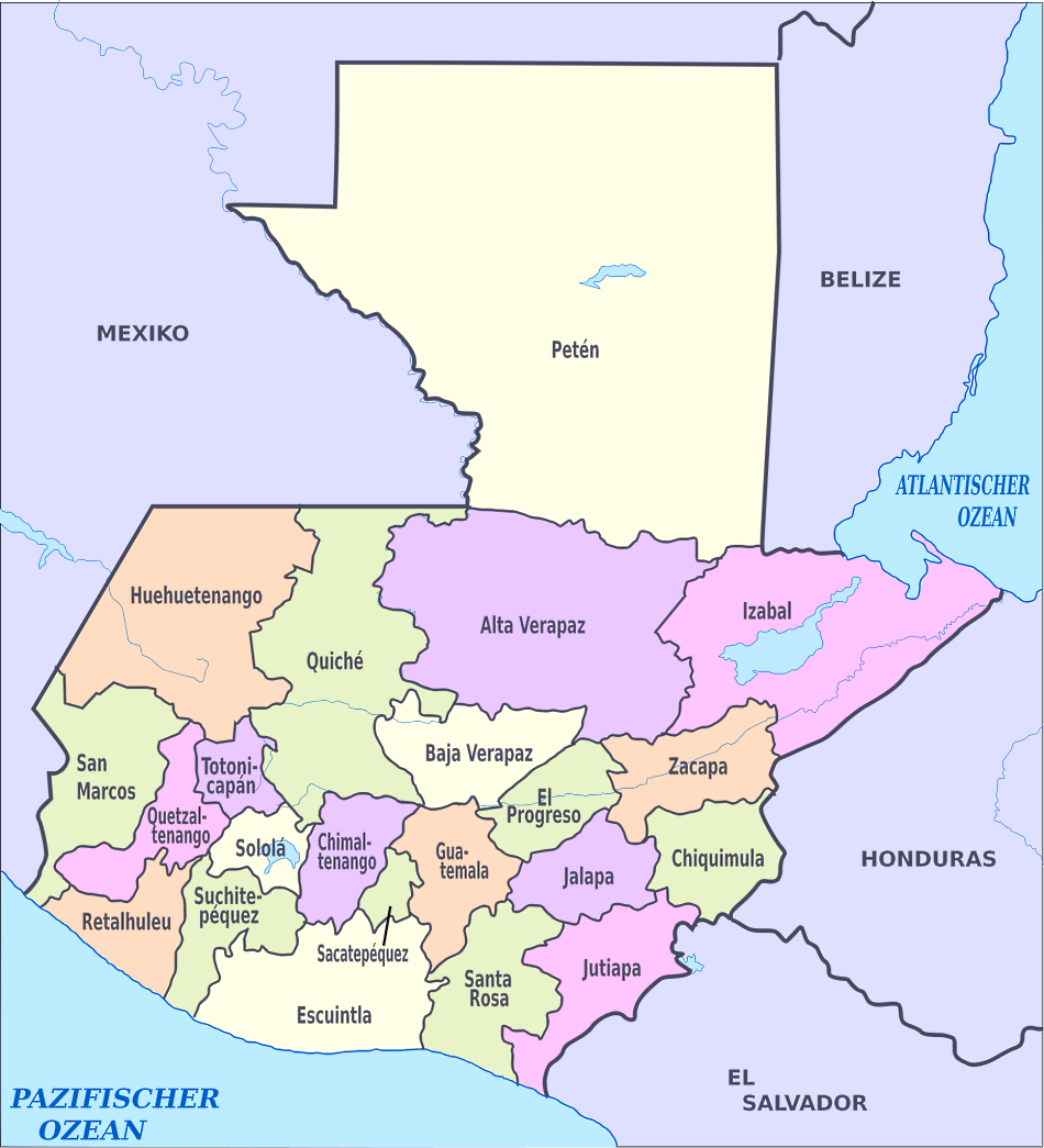Karte von Guatemala 
