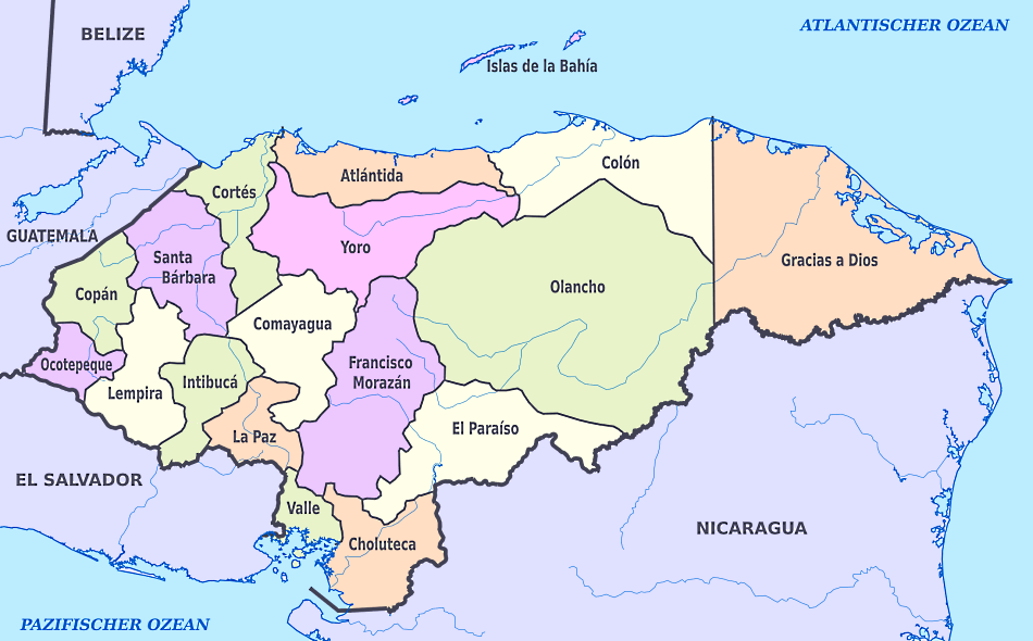 Karte von Honduras