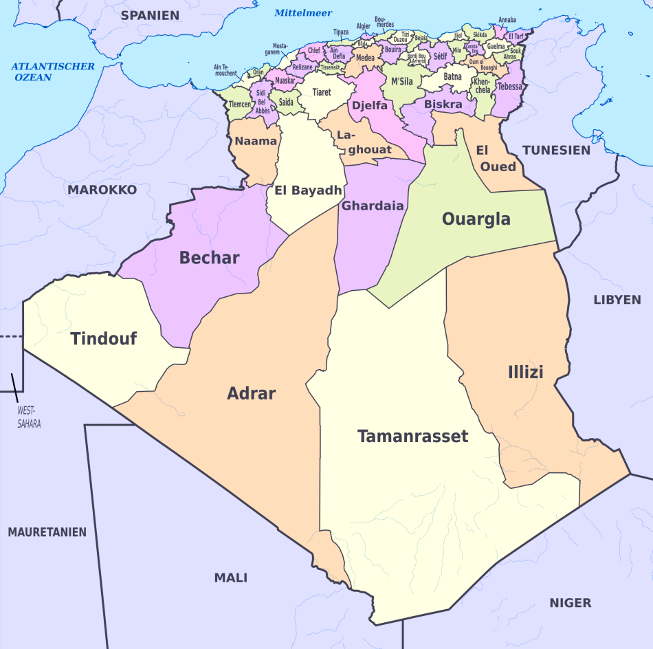 Karte von Algerien
