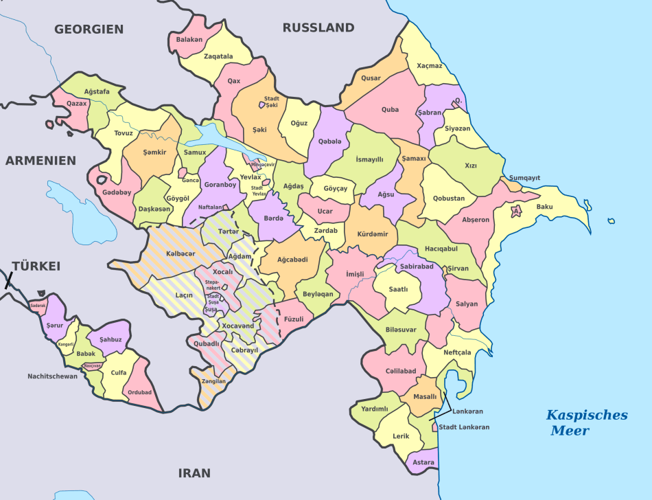 Karte von Aserbaidschan