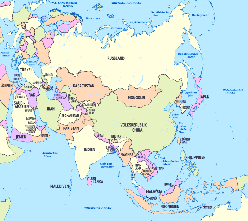 Karte von Asien