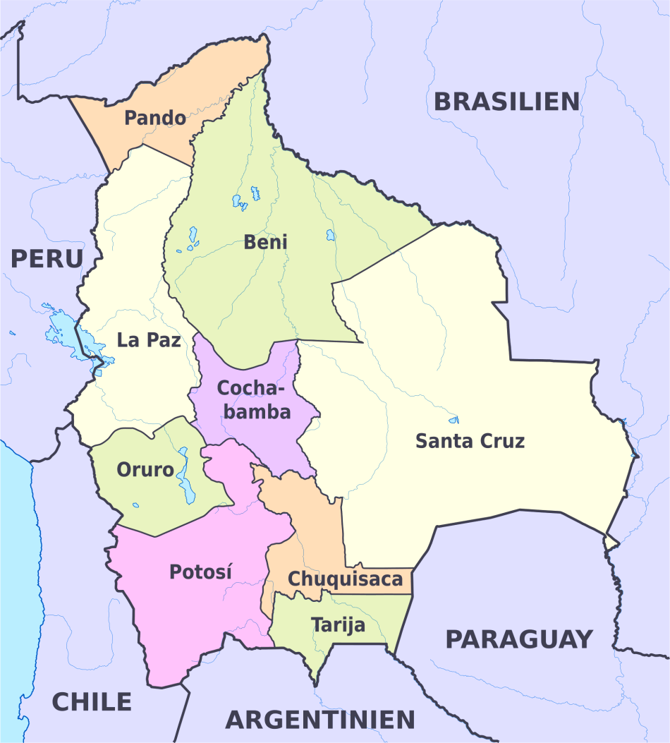 Karte von Bolivien