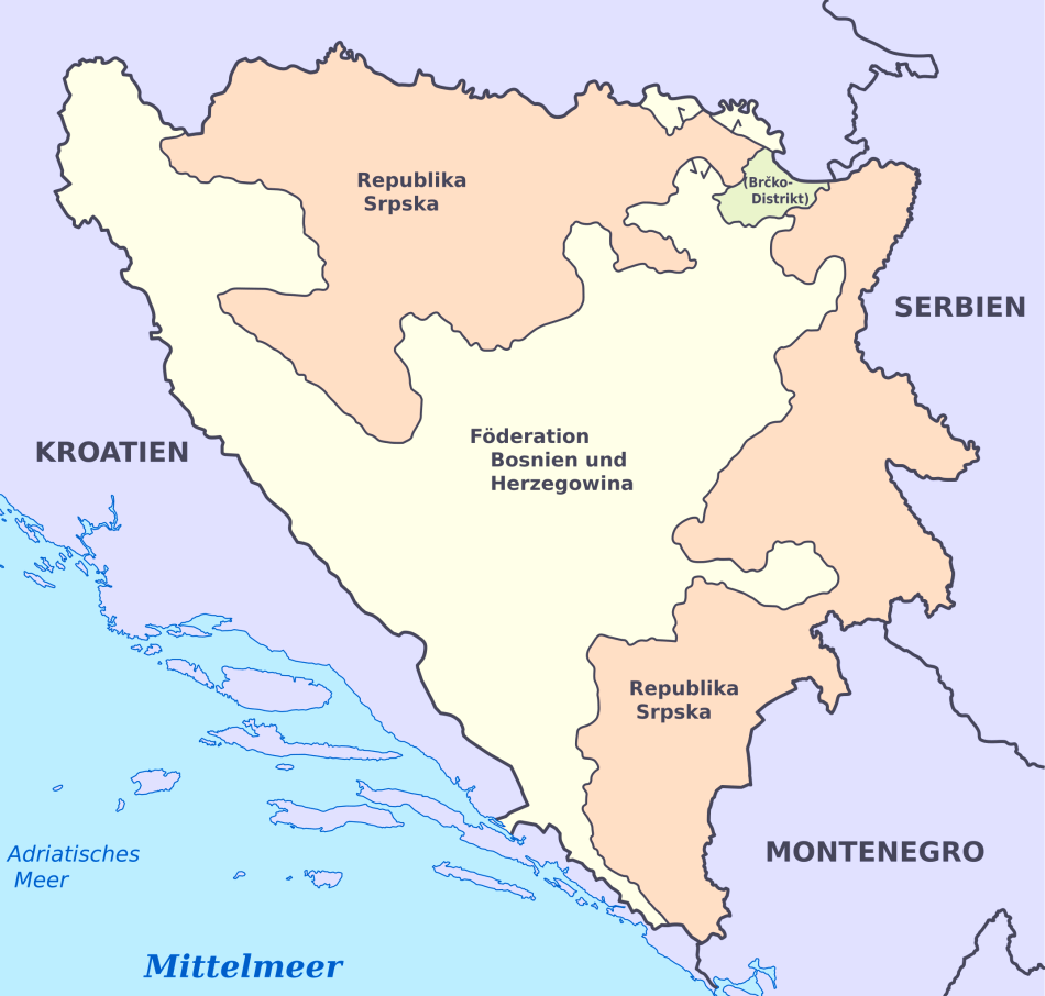 Karte von Bosnien und Herzegowina