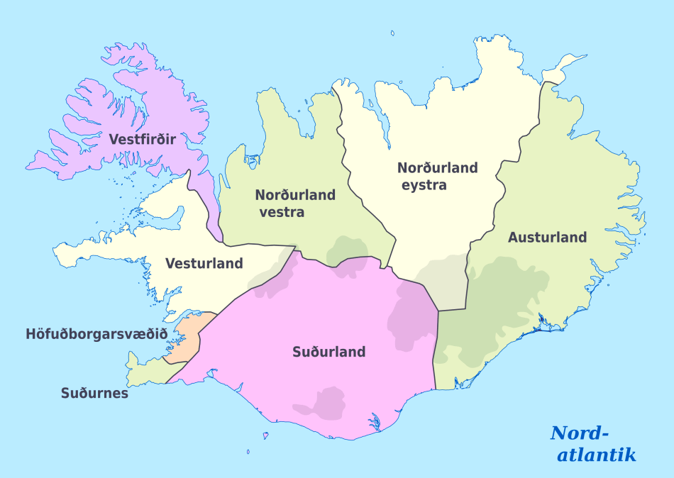 Karte von Island - online und kostenlose