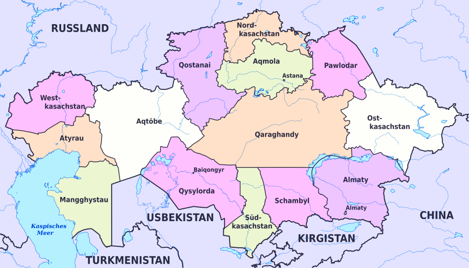 Karte von Kasachstan