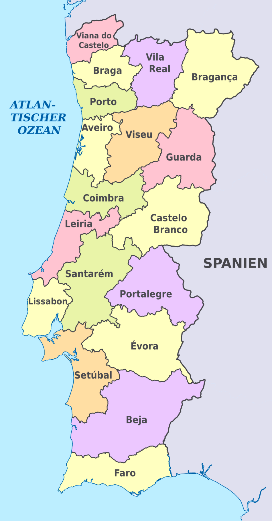 Karte von Portugal