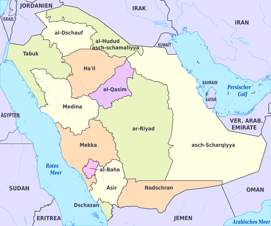 Karte von Saudi-Arabien