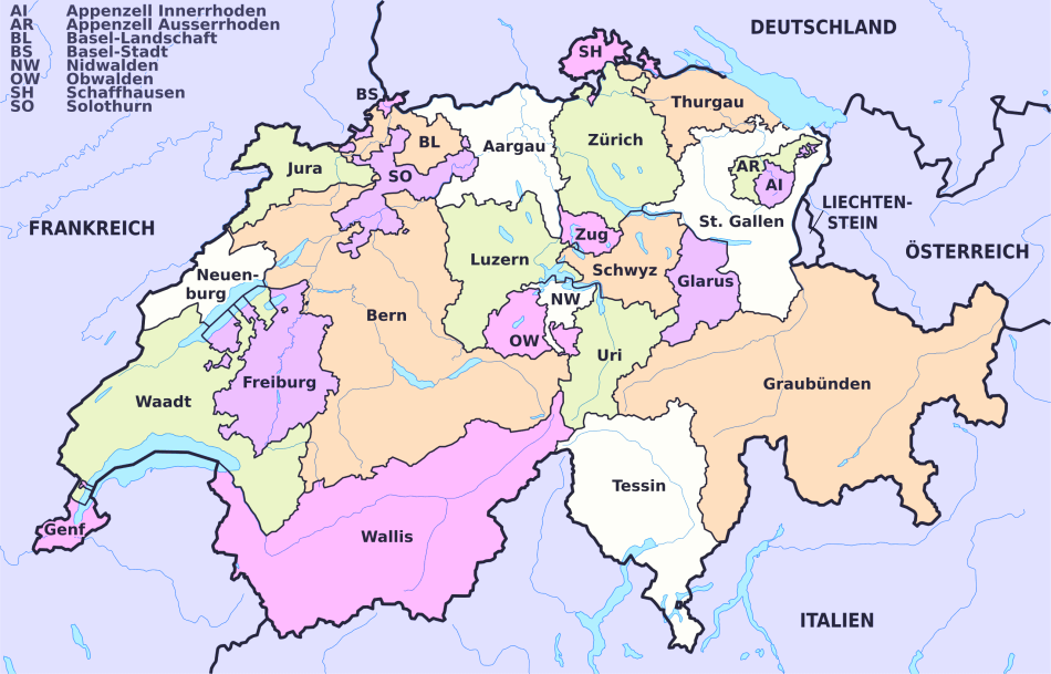 Karte von Schweiz