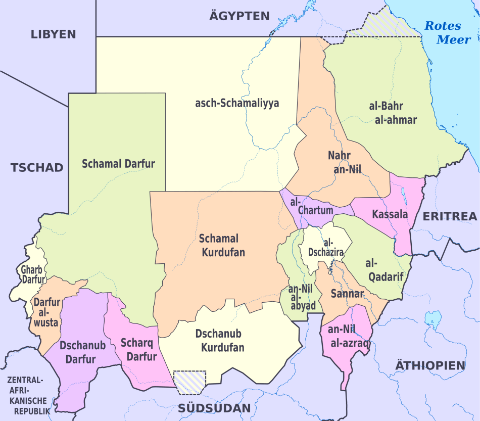 Karte von Sudan