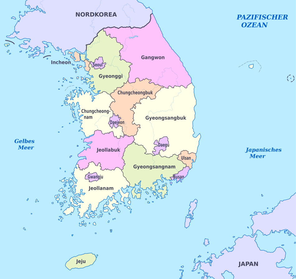 Karte von Sudkorea