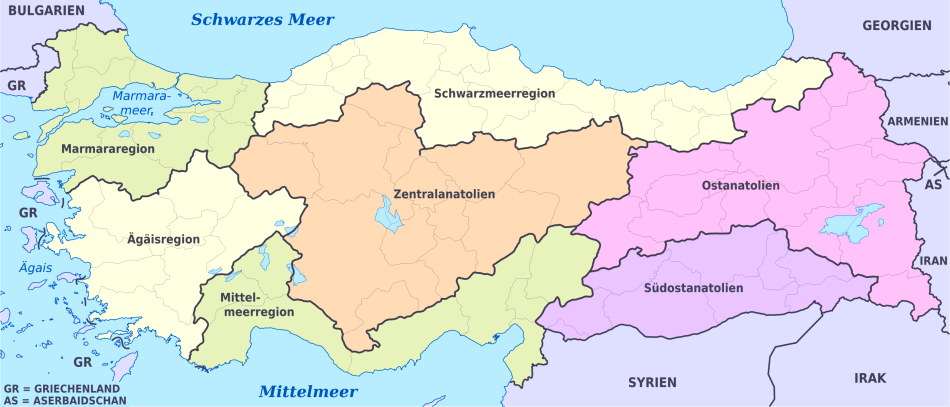 Karte von Turkei