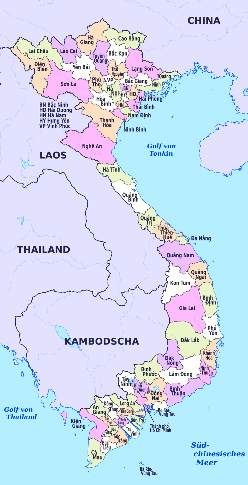 Karte von Vietnam