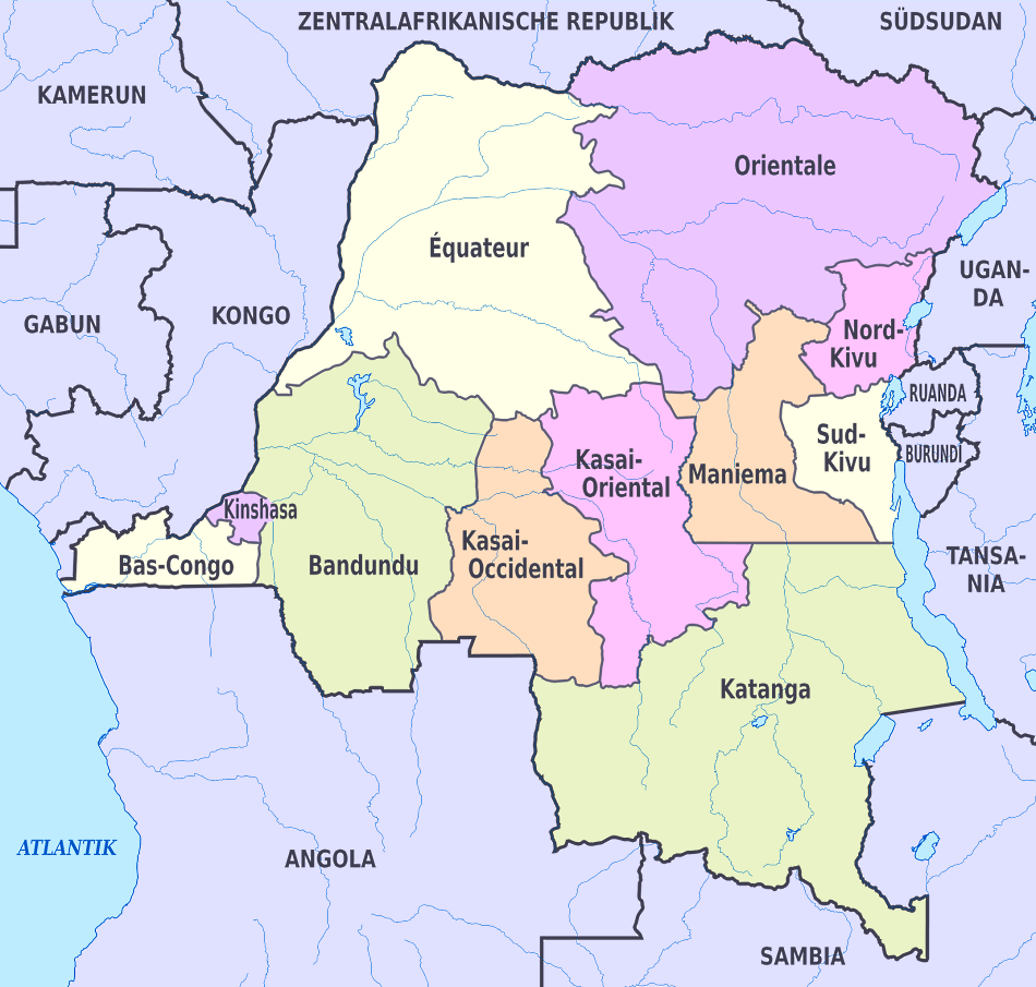 Karte von Kongo Demokratische Republik