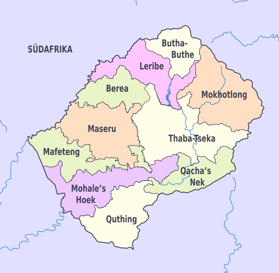 Karte von Lesotho