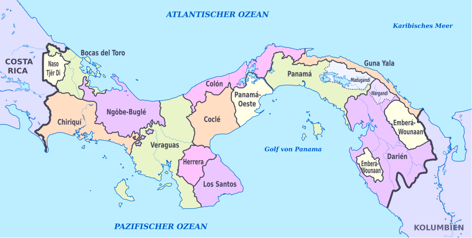 Karte von Panama
