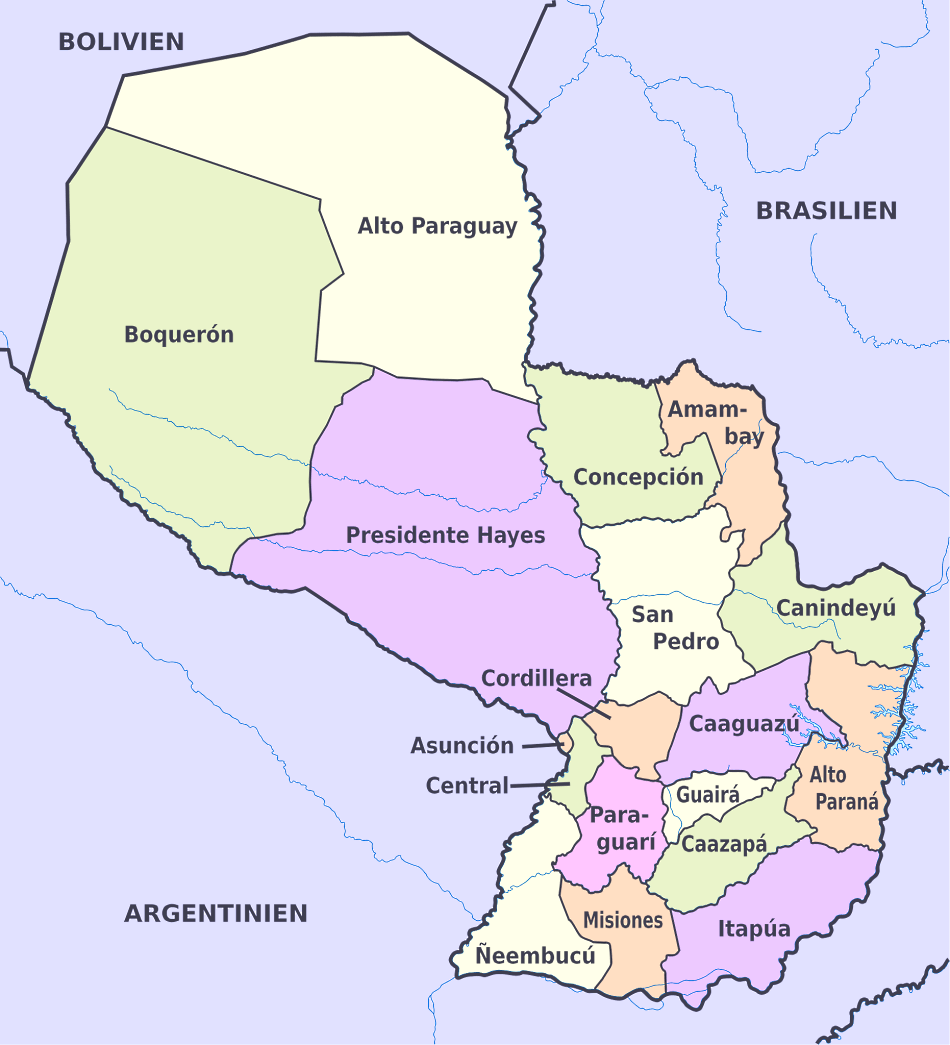 Karte von Paraguay