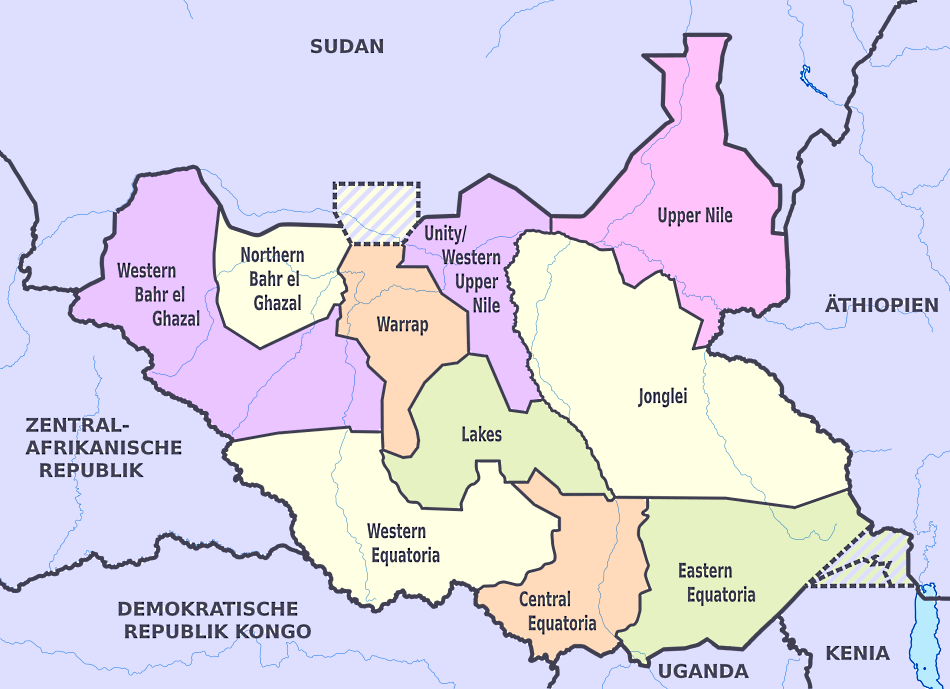 Karte von Südsudan