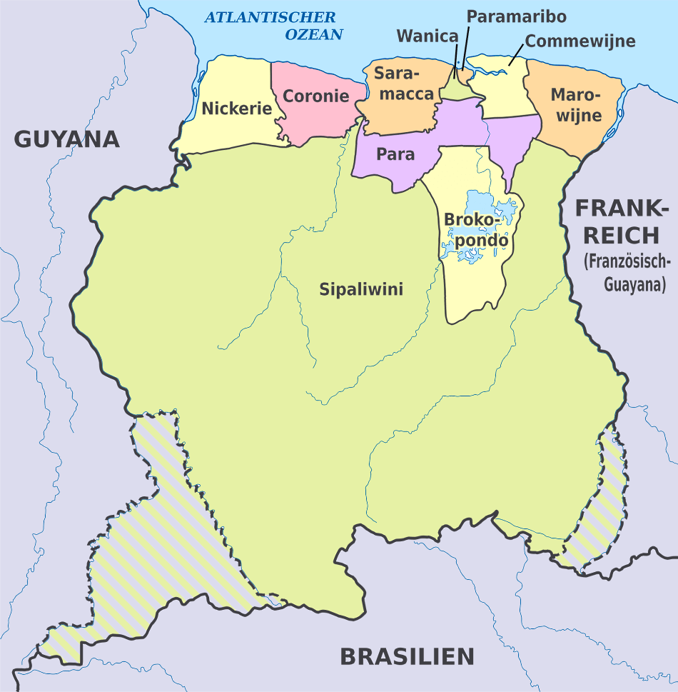 Karte von Suriname
