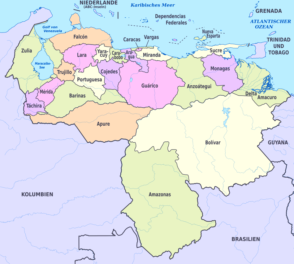 Karte von Venezuela