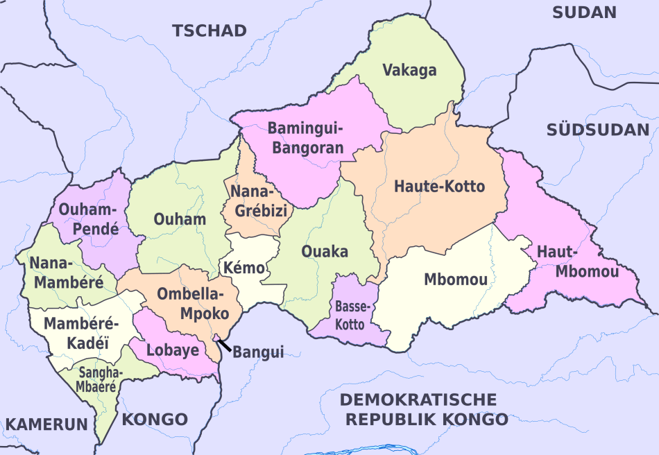 Karte von Zentralafrikanische Republik