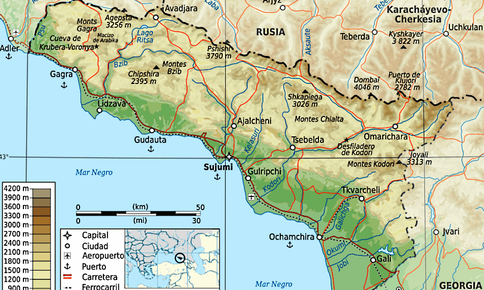 Mapa de Abjasia