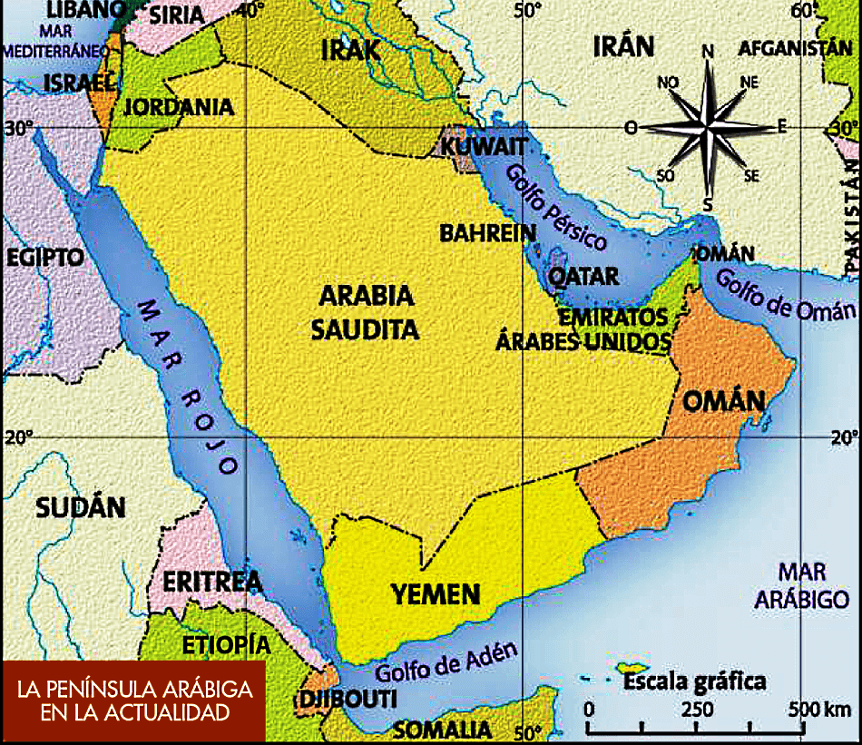 Mapa de Arabia Saudita