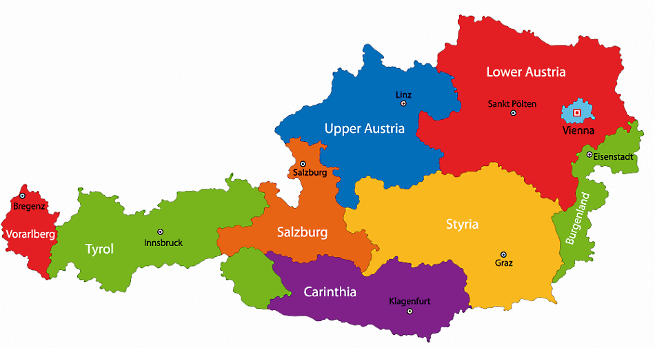 Mapa de Austria