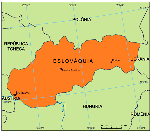 Mapa de Eslovaquia