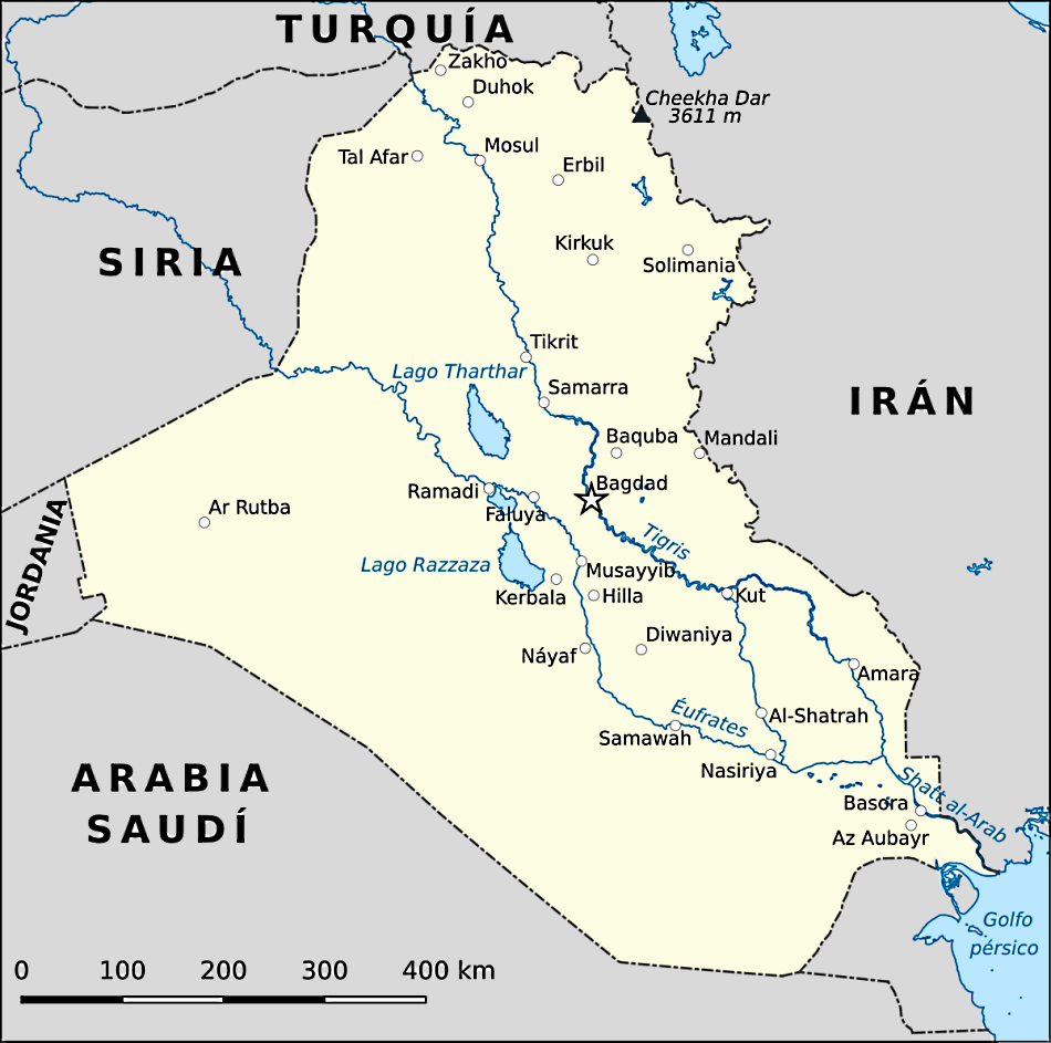 Mapa de Irak