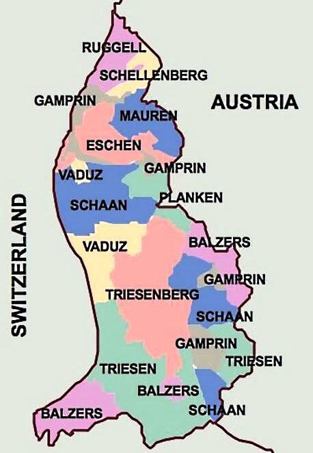 Mapa de Liechtenstein