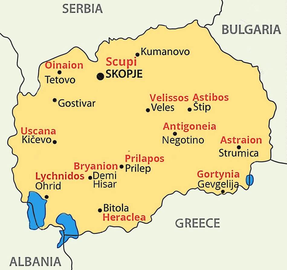 Mapa de Macedonia Del Norte