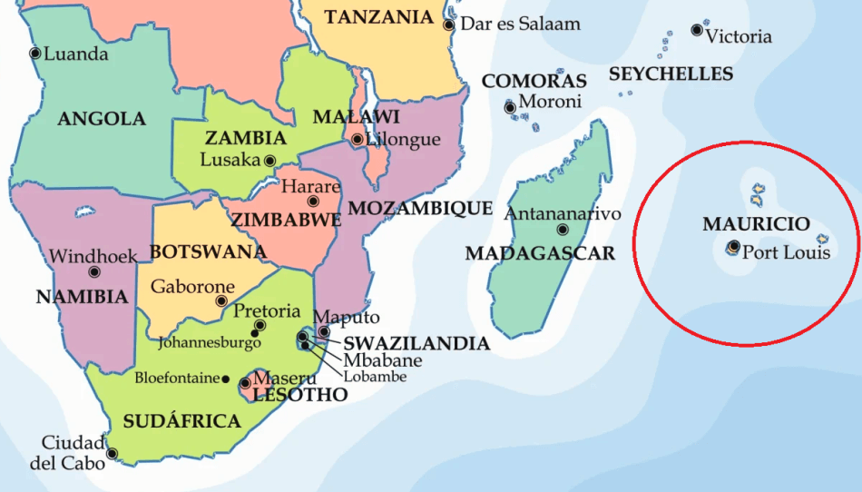 Mapa de Mauricio