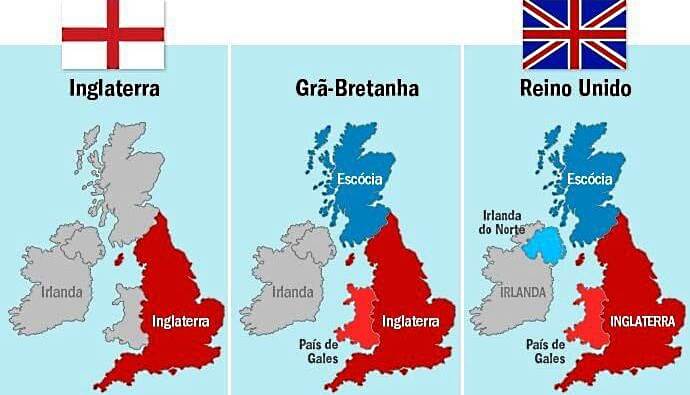 Mapa del Reino Unido con Inglaterra, Irlanda del Norte y Escocia