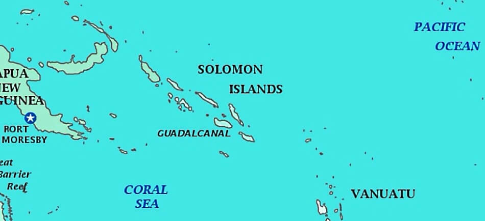 Mapa de las islas Salomón