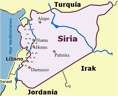 Mapa de Siria