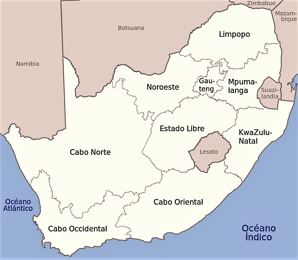 Mapa de Sudafrica