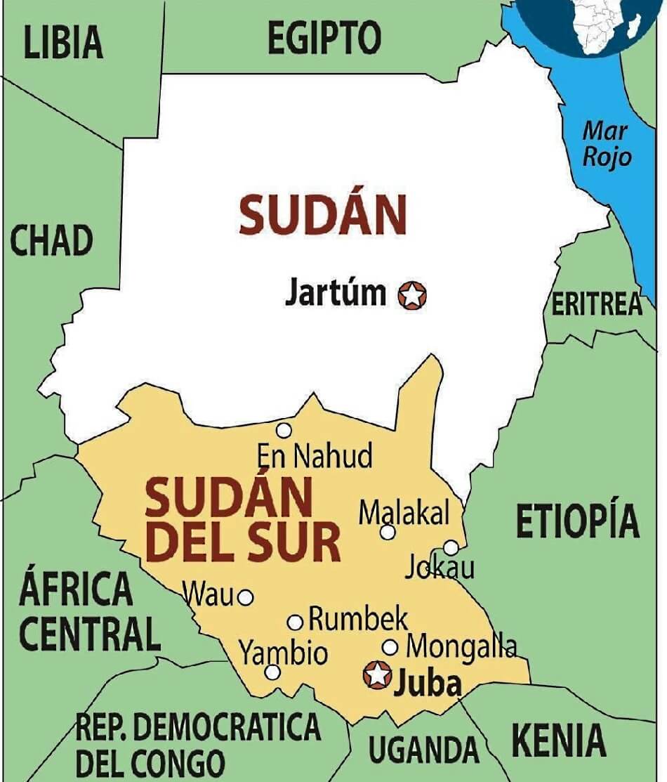Mapa de Sudán