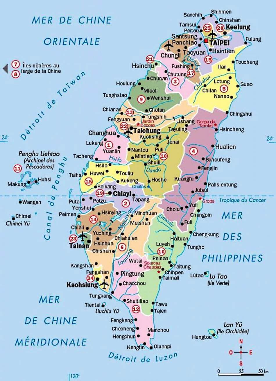 Mapa de Taiwán