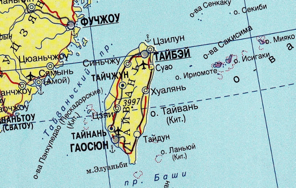 Карта Тайваня на русском языке