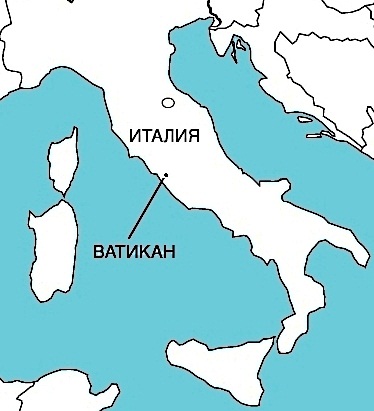 Ватикан на карте Италии