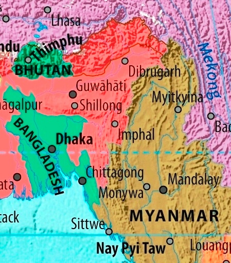 Map of Bangladesh in english (Карта Бангладеш на английском языке)