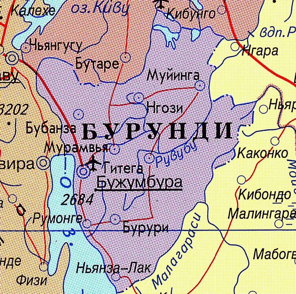 Карта Бурунди на русском языке