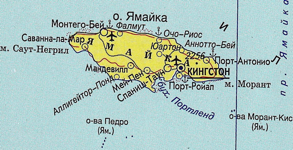 Карта Ямайки на русском языке