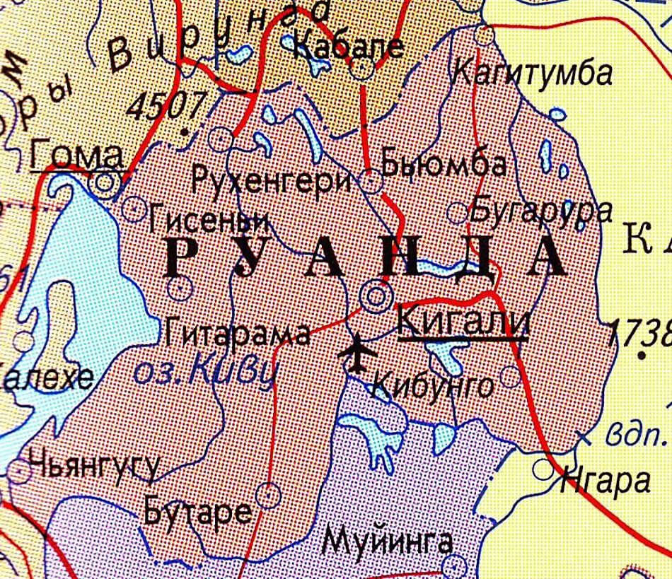 Карта Руанды на русском языке