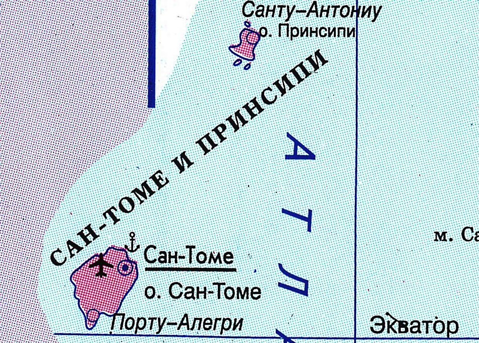 Карта Сан-Томе и Принсипи на русском языке