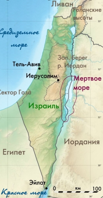 Географическая карта Израиля
